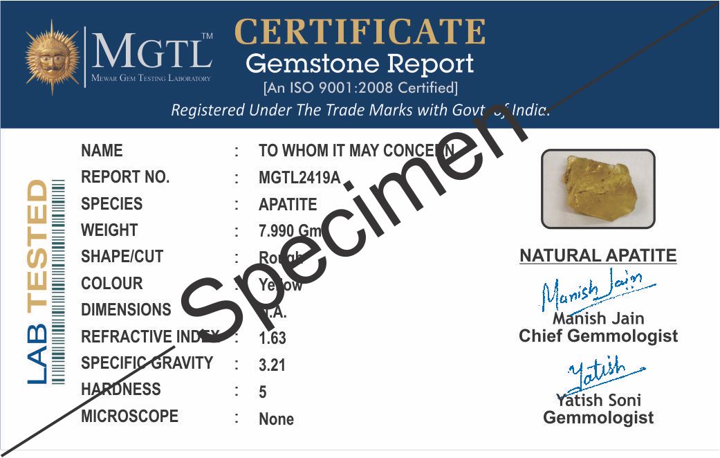 Rough Stone Certification MGTL Udaipur